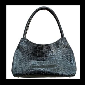 Ann Taylor  Black Crocodile-Embossed Women's Bag -see video !!!